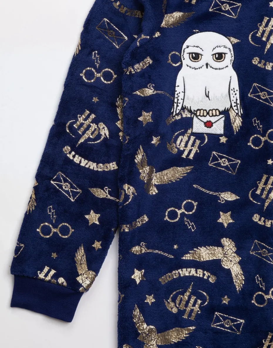 Harry Potter Girls Blue Hedwig Applique Onesie (5-15 Years)