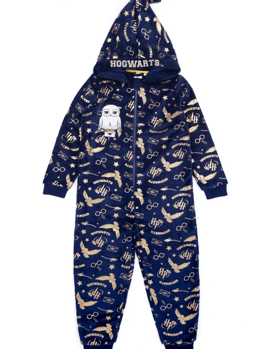 Harry Potter Girls Blue Hedwig Applique Onesie (5-15 Years)
