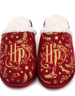 Harry Potter Girls Red Logo Mule Slippers (12 Younger - 5 Older)