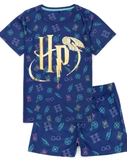 Harry Potter Kids Shortie Blue Pyjamas (5-14 Years)