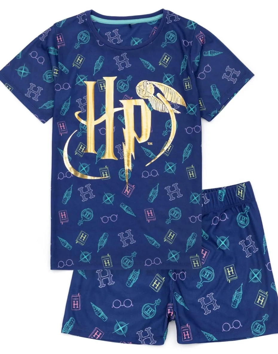 Harry Potter Kids Shortie Blue Pyjamas (5-14 Years)