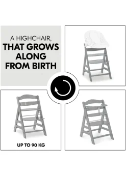 Hauck Grey Alpha+ Wooden Highchair