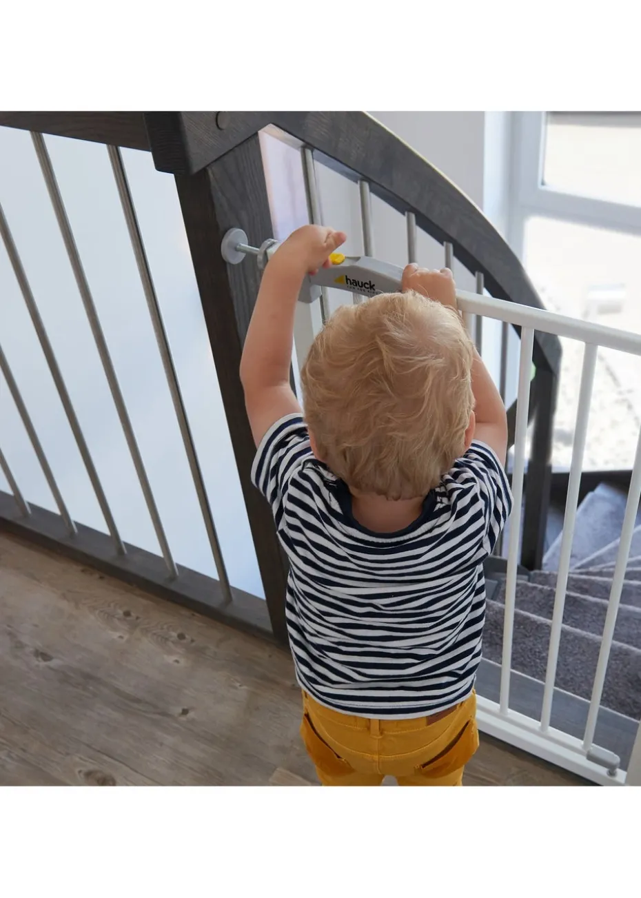 Hauck White Open N Stop Safety Gate (+ 21cm Extension)