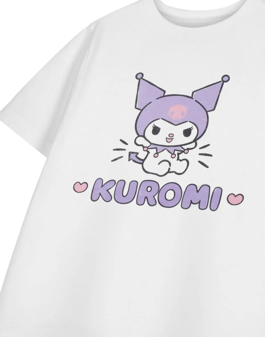 Hello Kitty Kuromi Heart Kids White T-Shirt (3-14 Years)