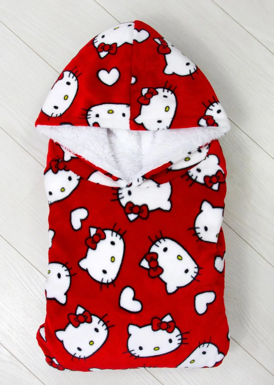 Hello Kitty Love Hearts Wearable Hooded Fleece