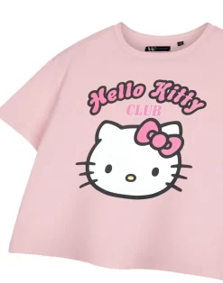 Hello Kitty Pink Club Cropped Short Sleeved T-Shirt