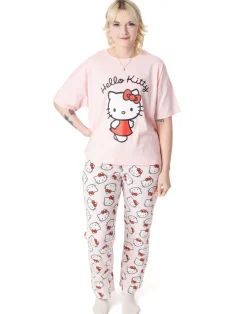 Hello Kitty Womens Pink Character Pyjama Set