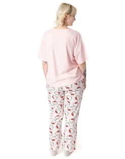 Hello Kitty Womens Pink Character Pyjama Set