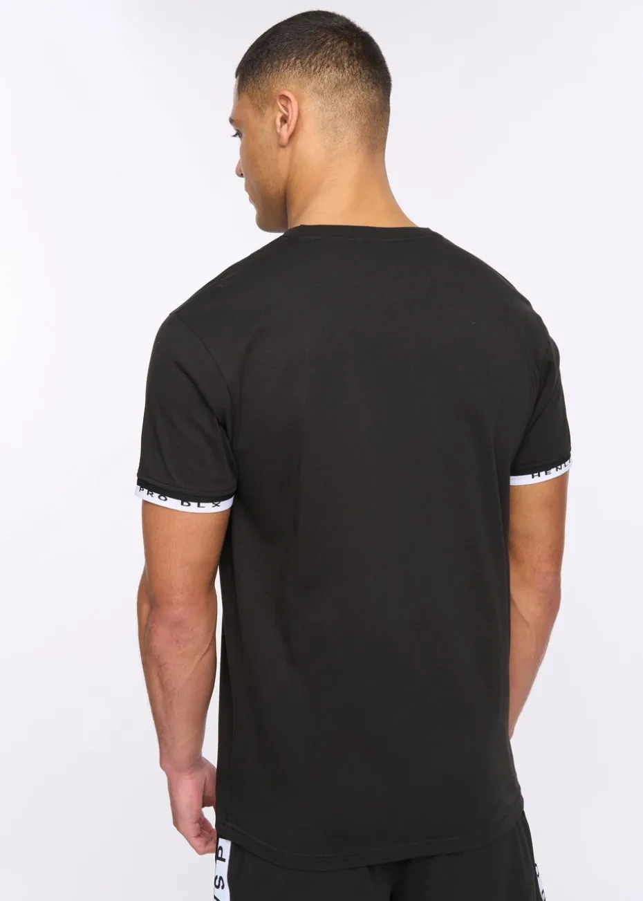 Henleys Black Henjaque Tee & Short Twinset