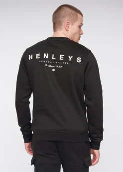 Henleys Black  Moorehen Crew Sweat