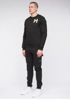 Henleys Black  Moorehen Crew Sweat
