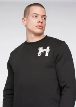 Henleys Black  Moorehen Crew Sweat
