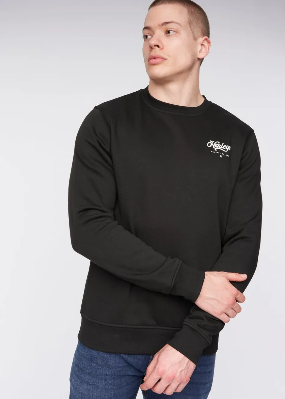 Henleys Black Scripthen Crew Sweat