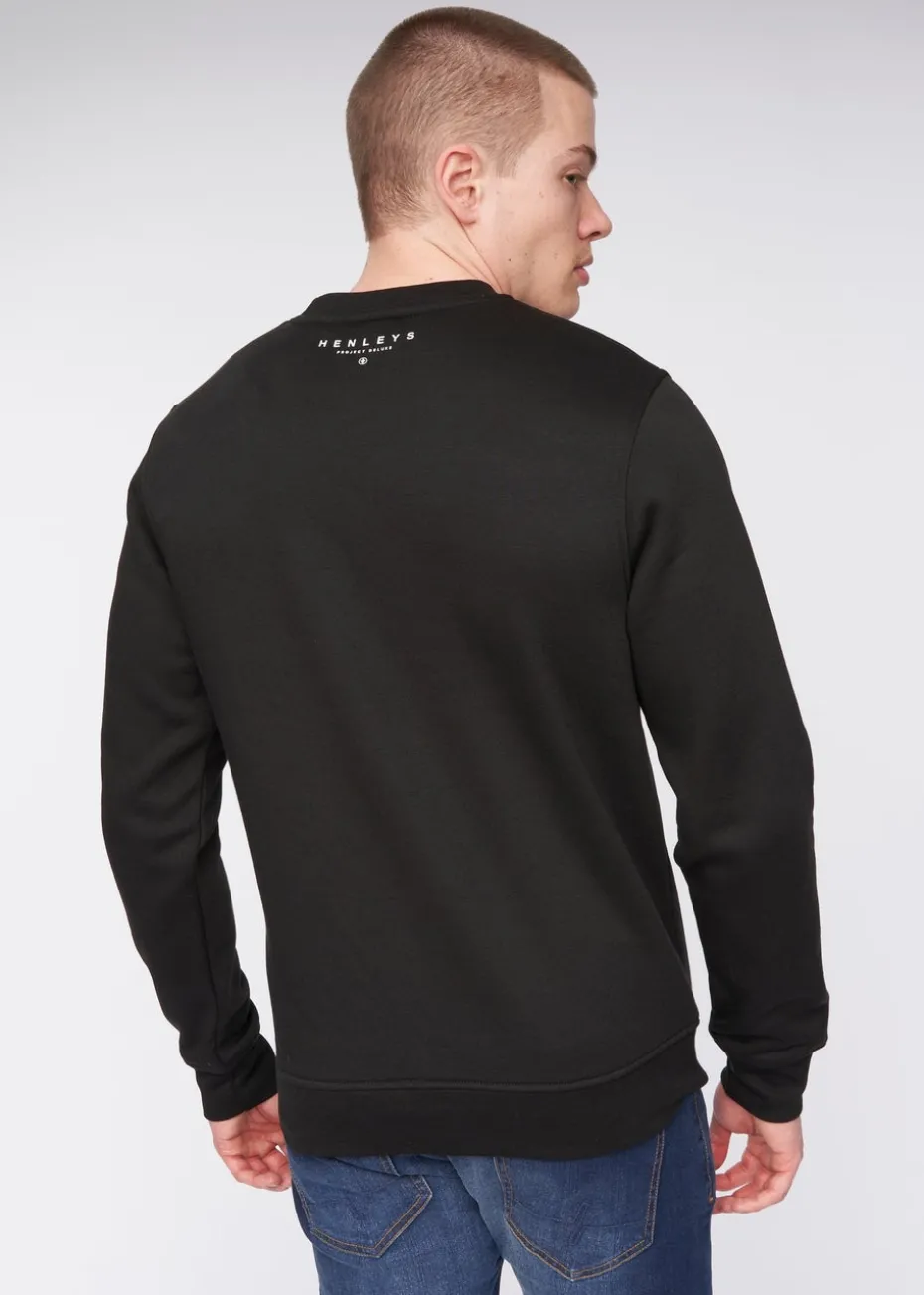 Henleys Black Scripthen Crew Sweat
