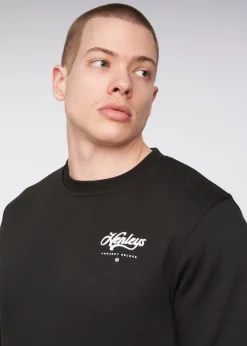 Henleys Black Scripthen Crew Sweat