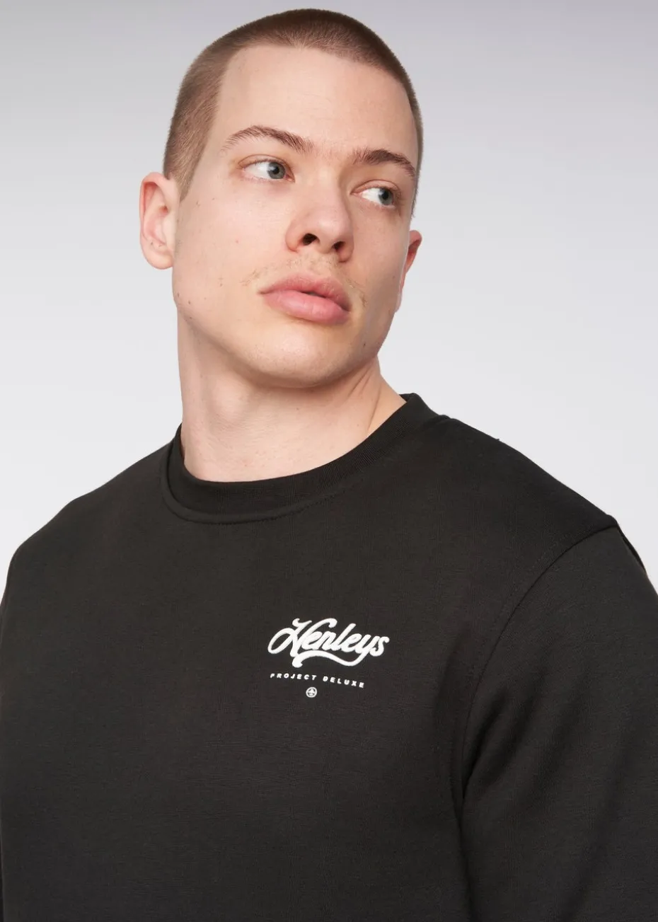 Henleys Black Scripthen Crew Sweat