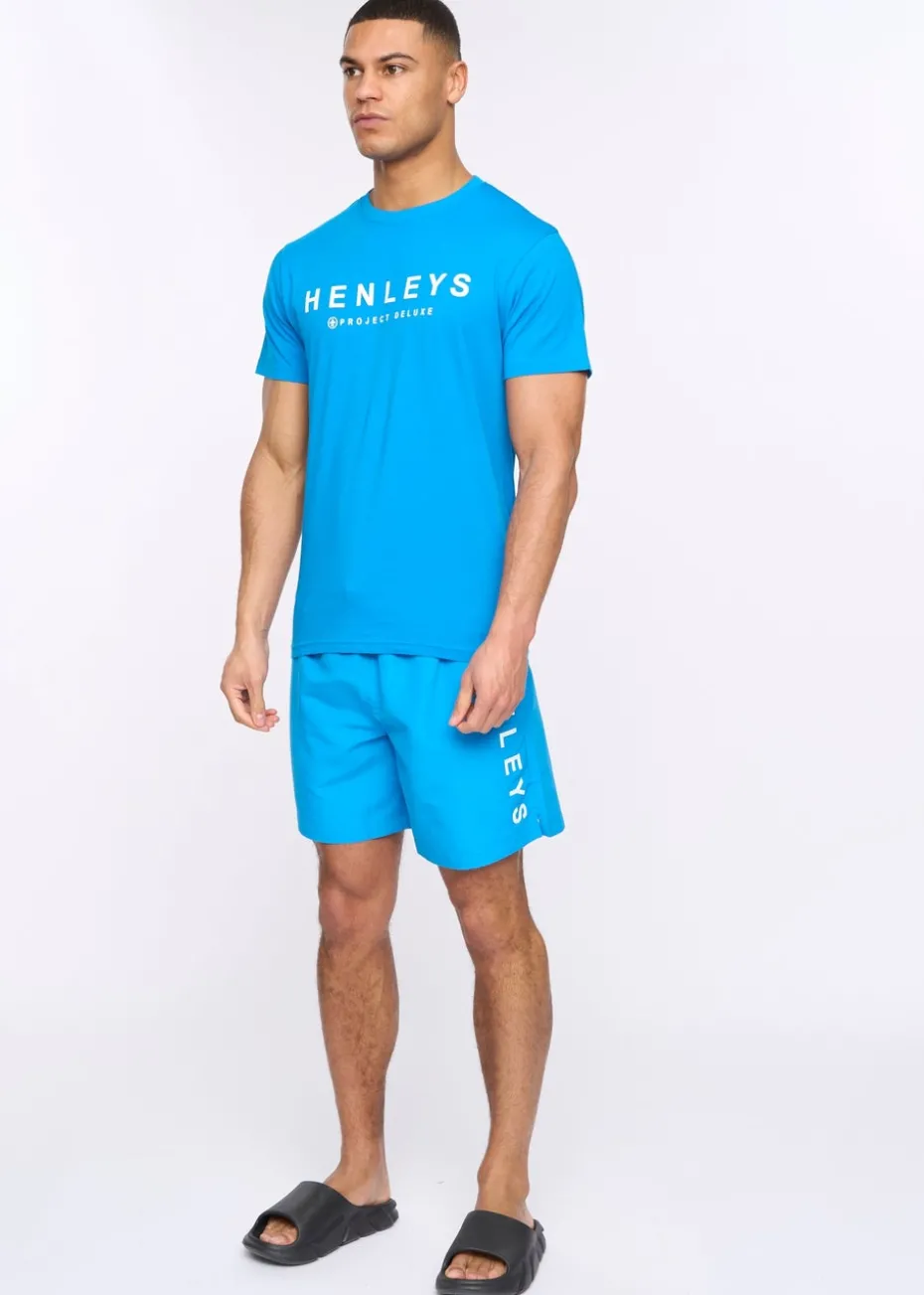 Henleys Blue Henybold Swim Shorts