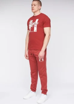 Henleys Deep Red Curveball Joggers