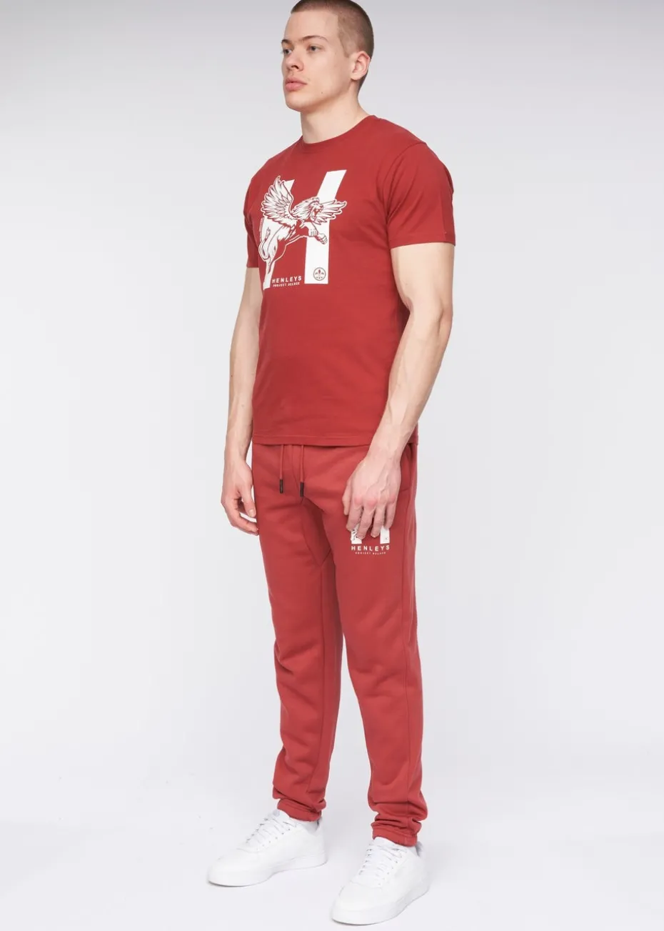 Henleys Deep Red Curveball Joggers