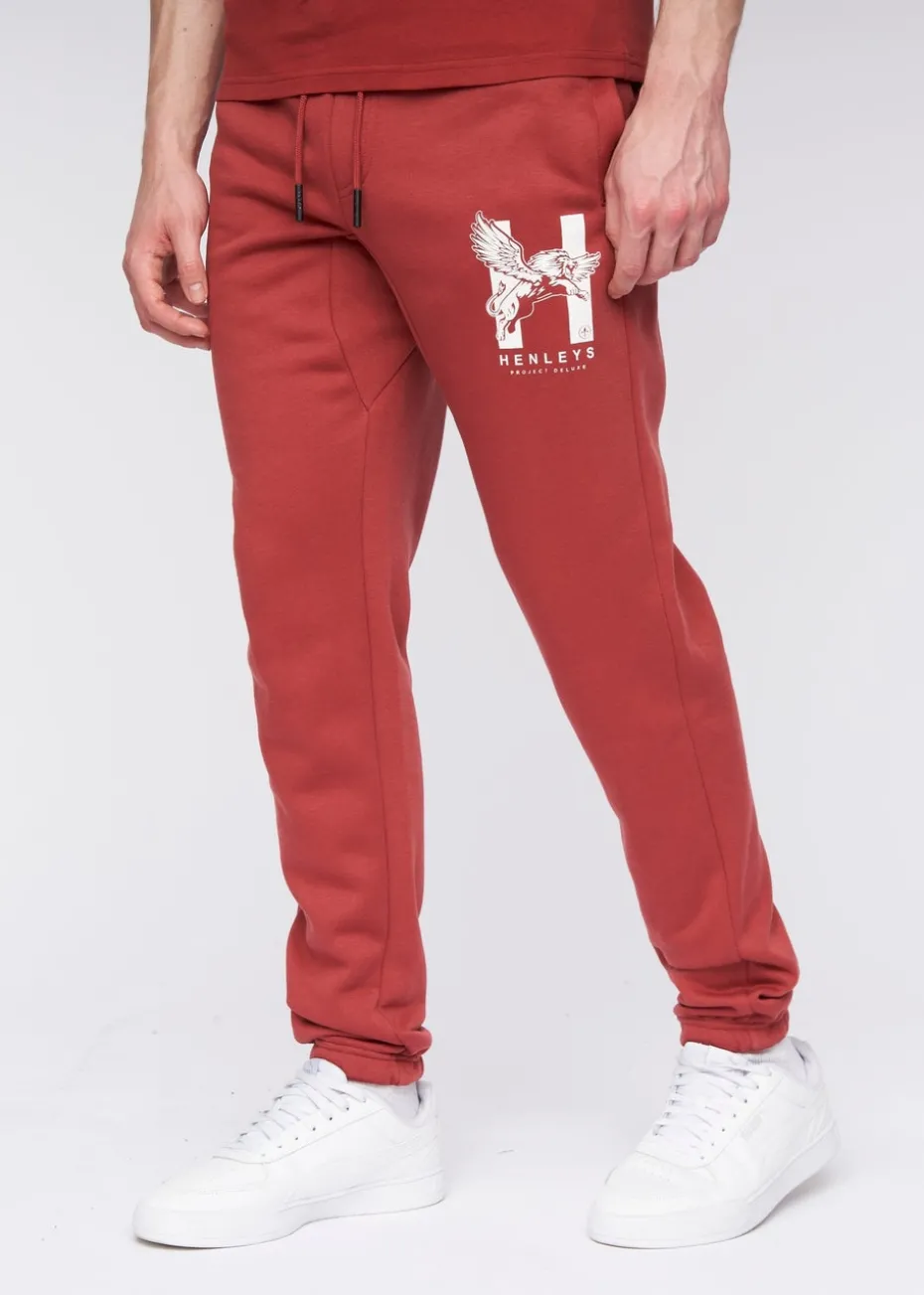 Henleys Deep Red Curveball Joggers