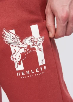 Henleys Deep Red Curveball Joggers