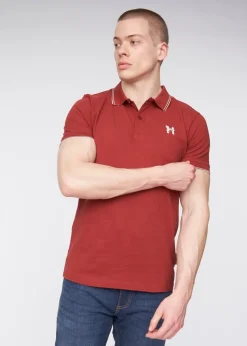 Henleys Deep Red Henflare Polo