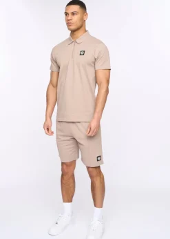 Henleys Taupe Henychill Polo & Short Twinset