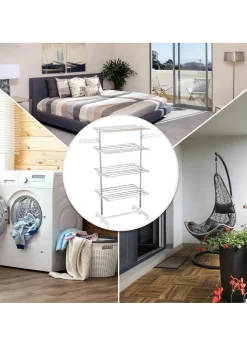 HOMCOM 4 Layer Folding Rail Airer Dryer Rack  (172cm x 80-142cm x 55cm)