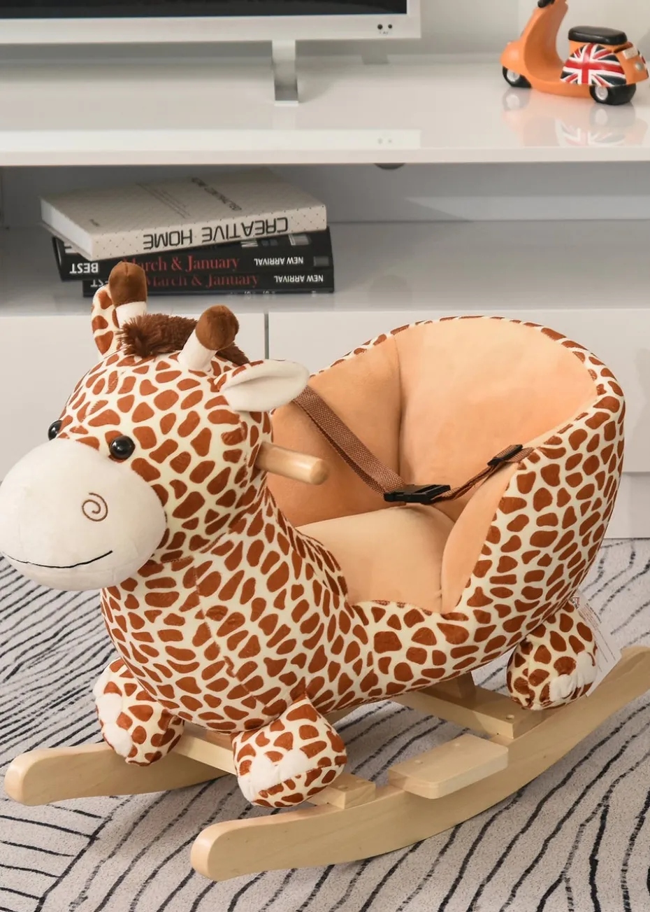 HOMCOM Baby Rocking Giraffe Plush Toy