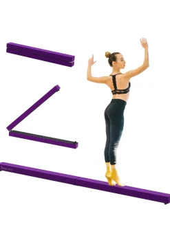 HOMCOM Balance Beam Trainer Fold Performance Gymnastics Suede Home