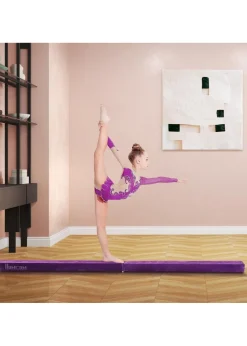 HOMCOM Balance Beam Trainer Fold Performance Gymnastics Suede Home