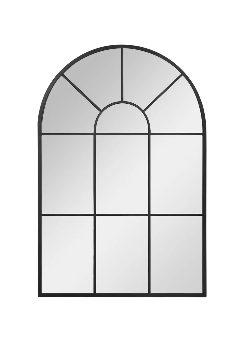 HOMCOM Black Modern Arched Wall Mirror (91cm x 60cm x 2cm)