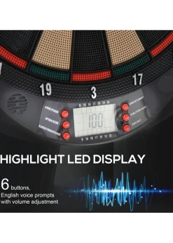HOMCOM Electronic Dartboard 26 Games185 Variations with 6 Darts Ready-to-Play