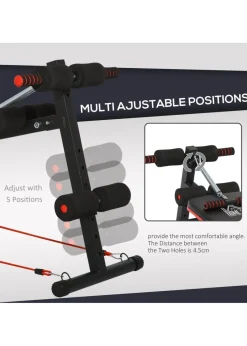 HOMCOM Foldable Sit Up Bench 5-Level Adjustable Core Workout