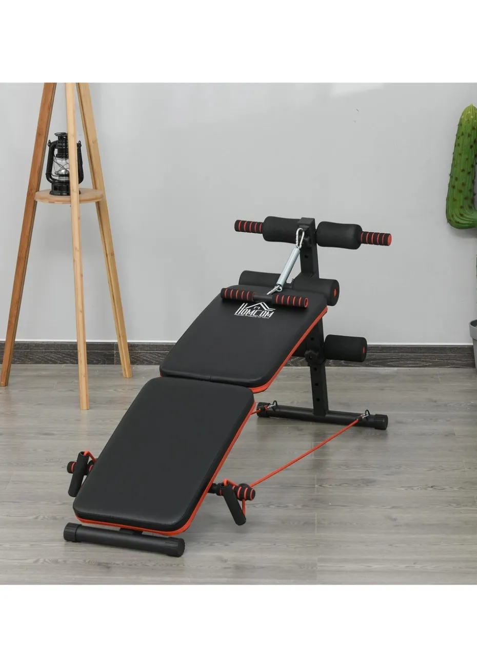 HOMCOM Foldable Sit Up Bench 5-Level Adjustable Core Workout