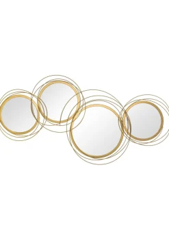 HOMCOM Gold Wall Art Decorative Mirror (107cm x 56cm x 4cm)