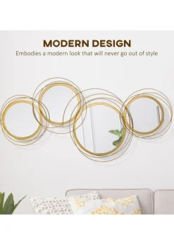 HOMCOM Gold Wall Art Decorative Mirror (107cm x 56cm x 4cm)