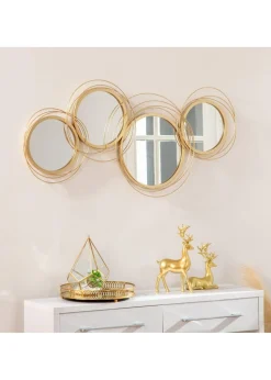 HOMCOM Gold Wall Art Decorative Mirror (107cm x 56cm x 4cm)