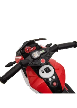 HOMCOM Kids Electric Motorcycle Ride-On Toy 6V Battery with  Music, Horn and Lights (Red)