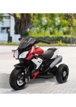 HOMCOM Kids Electric Motorcycle Ride-On Toy 6V Battery with  Music, Horn and Lights (Red)