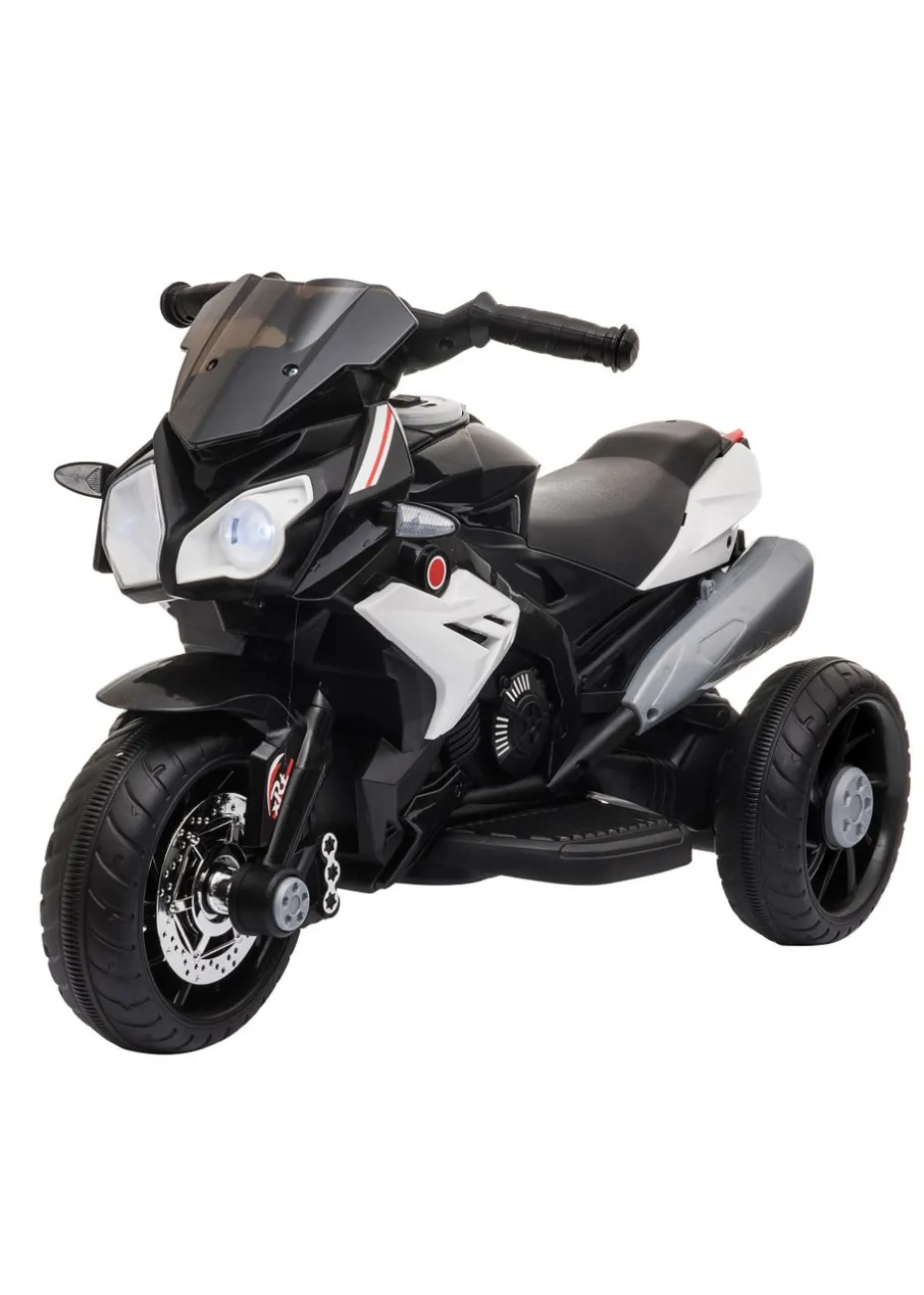 HOMCOM Kids Electric Motorcycle Ride-On Toy 6V Battery with Music, Horn and Lights (Black)