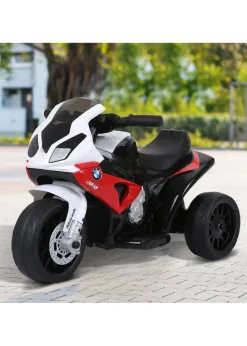 HOMCOM Kids Electric Ride on Motorcycle BMW Licensed with Headlights and Music (Red)