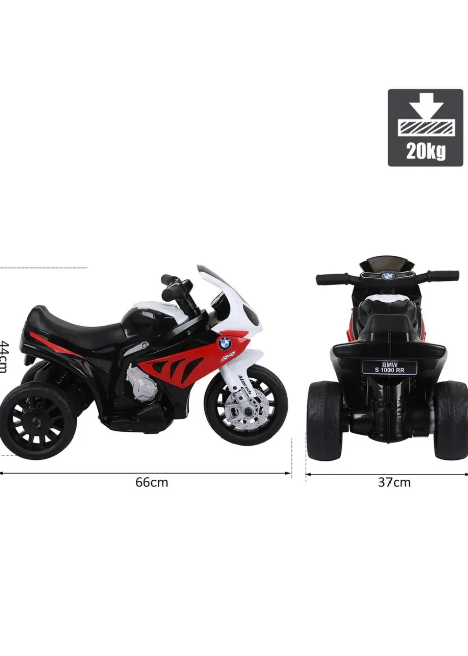 HOMCOM Kids Electric Ride on Motorcycle BMW Licensed with Headlights and Music (Red)