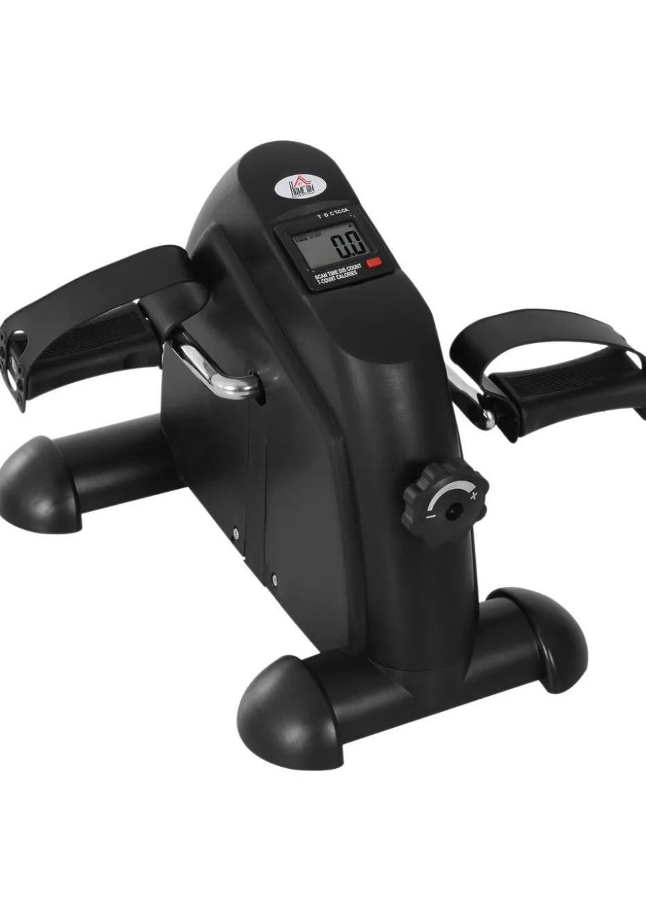 HOMCOM Mini Exercise Bike Portable Pedal Manual Machine Indoor Fitness Black
