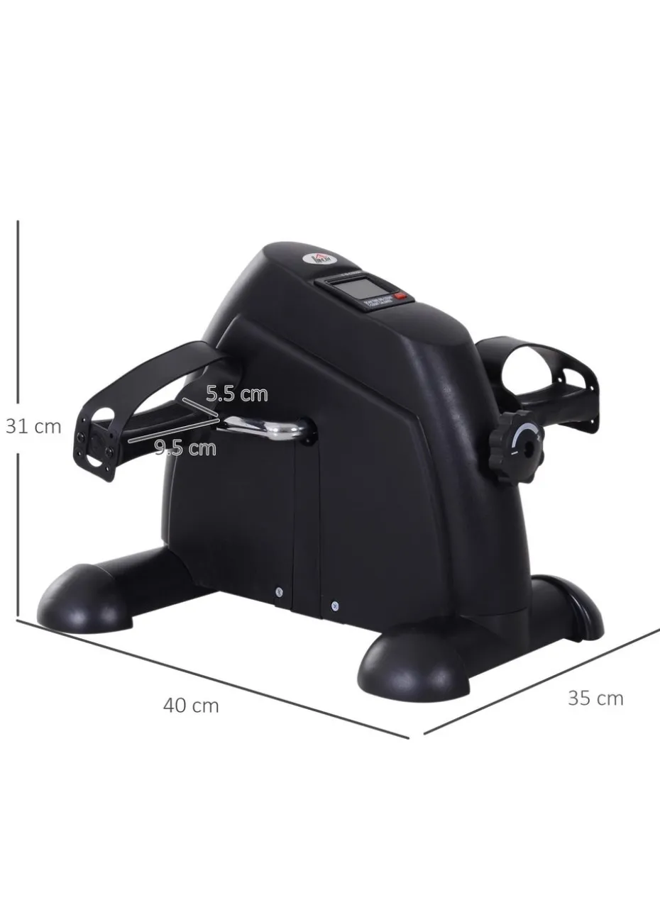 HOMCOM Mini Exercise Bike Portable Pedal Manual Machine Indoor Fitness Black