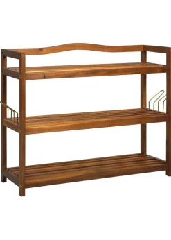 HOMCOM Natural 3-Tier Shoe Rack (74cm x 26cm x 62cm)