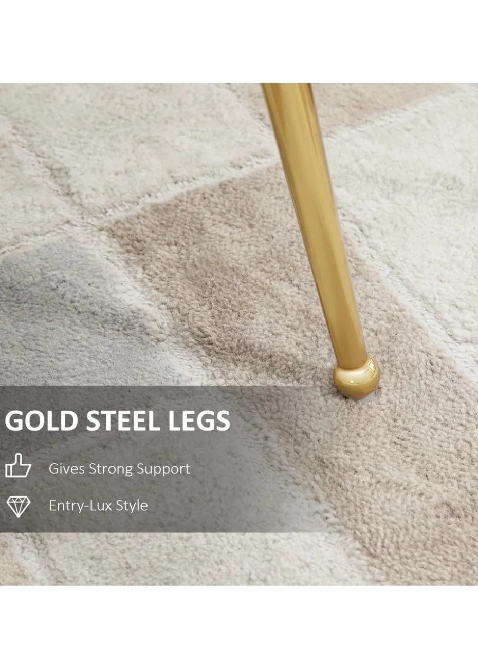 HOMCOM Pink Velvet-Feel Accent Chair (57cm x 58cm x 88cm)