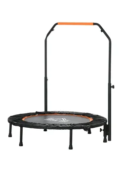 HOMCOM 40" Foldable Mini Fitness Trampoline w/ Foam Handle Orange