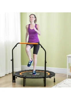 HOMCOM 40" Foldable Mini Fitness Trampoline w/ Foam Handle Orange