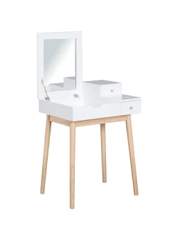 HOMCOM White Dressing Table 2 Drawers (60cm x 50cm x 85.5cm)